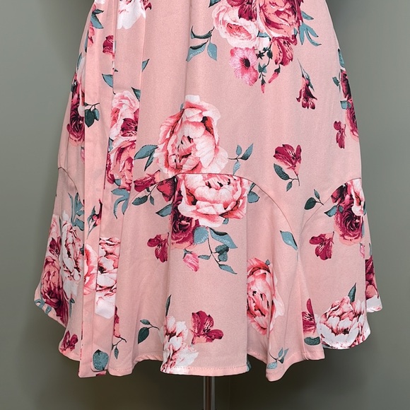 Blue Rain Pink Floral Women’s Dress Size Large - Picture 4 of 11